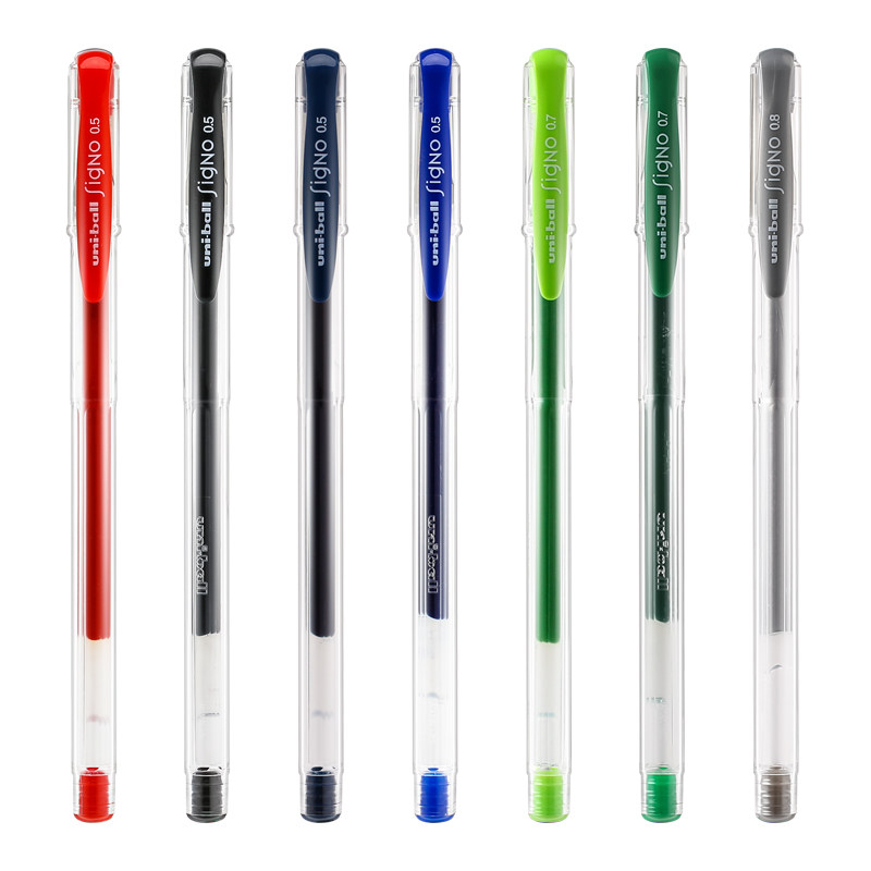 中性笔日本uni原装三菱um100水笔办公学生考试中性笔