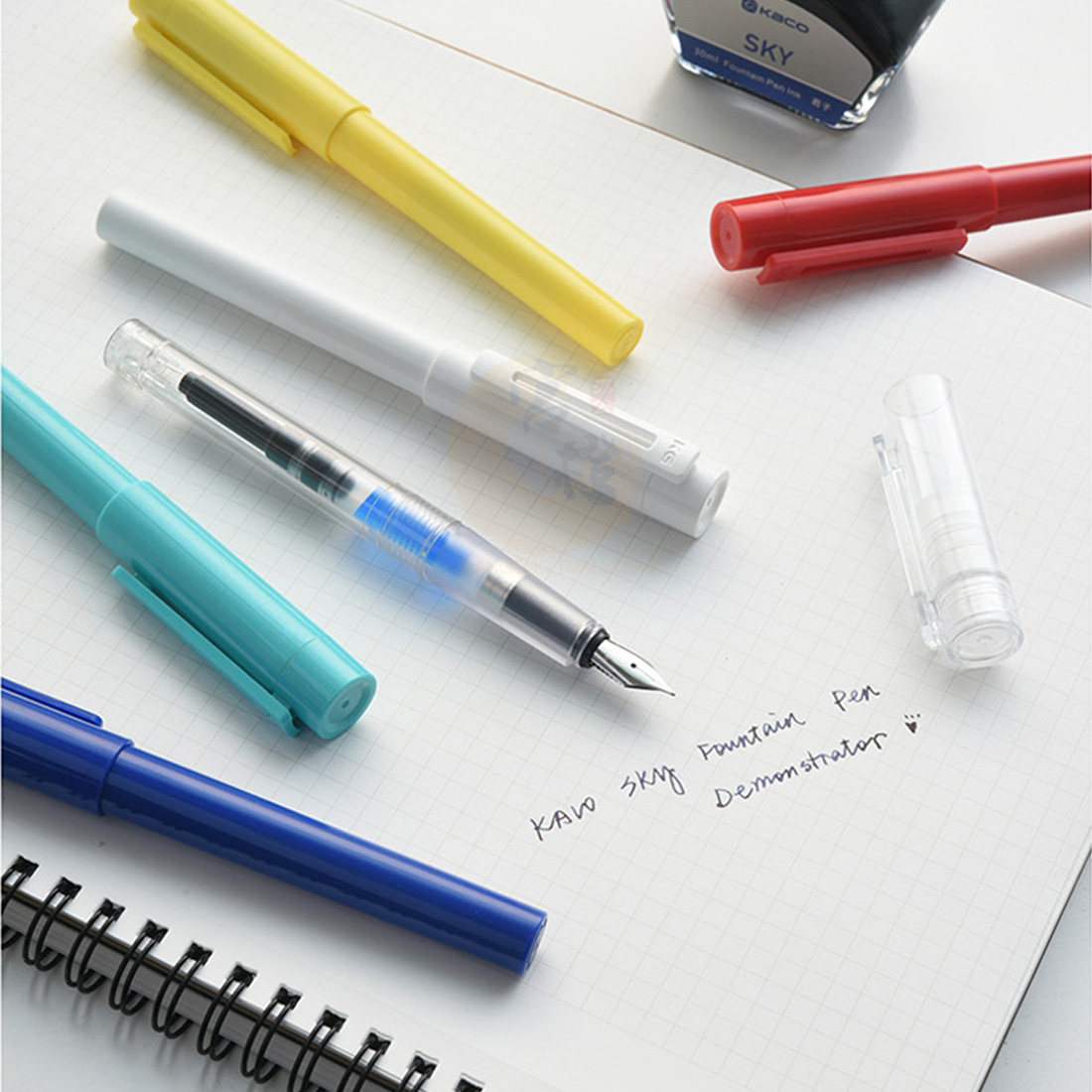 彩色透明钢笔 7色选 sky百锋钢笔 官方授权kaco green 学生用练字