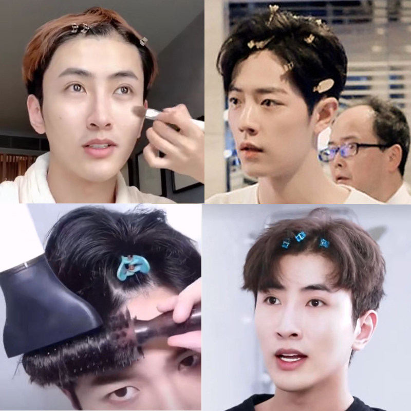 男生固定刘海无痕发夹 男士专用发卡发箍 留长发洗脸碎发整理神器