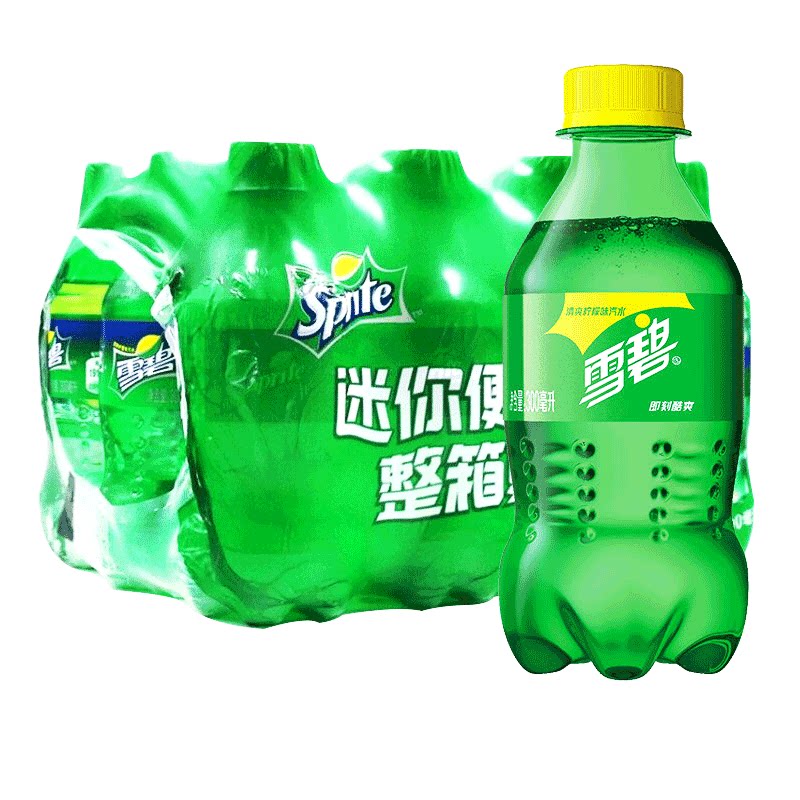 雪碧无糖碳酸饮料300mlx12瓶可口可乐小瓶装汽水果粒橙整箱批发