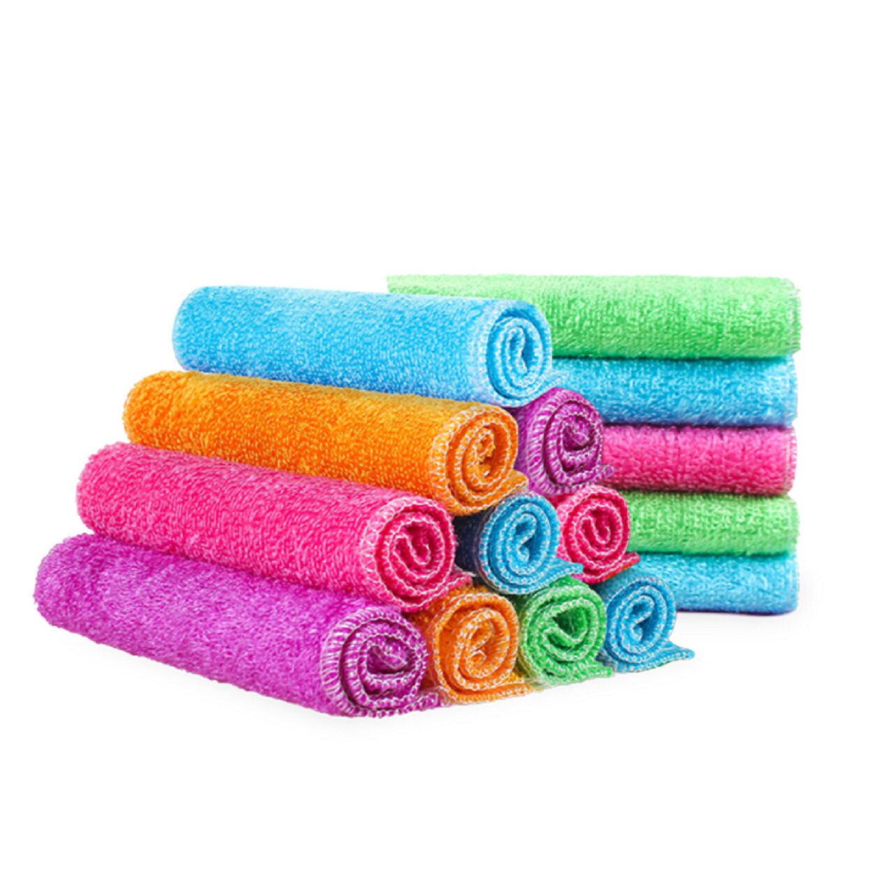 5条 竹纤维洗碗布不易沾油厨房家务清洁加厚抹布强力去油洗碗巾