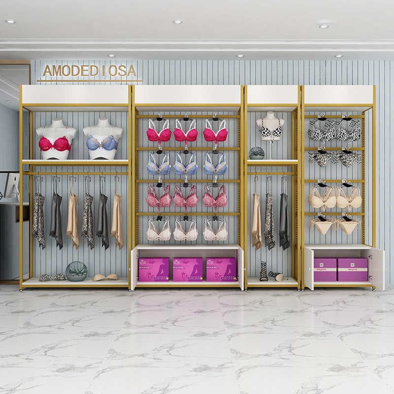 内衣展示架展示柜靠墙文胸架内裤架铁艺内衣店货架女士内衣中岛架