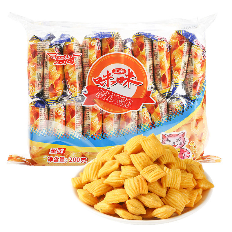 爱尚咪咪虾条大包零食网红吃货爆款小包包装膨化食品