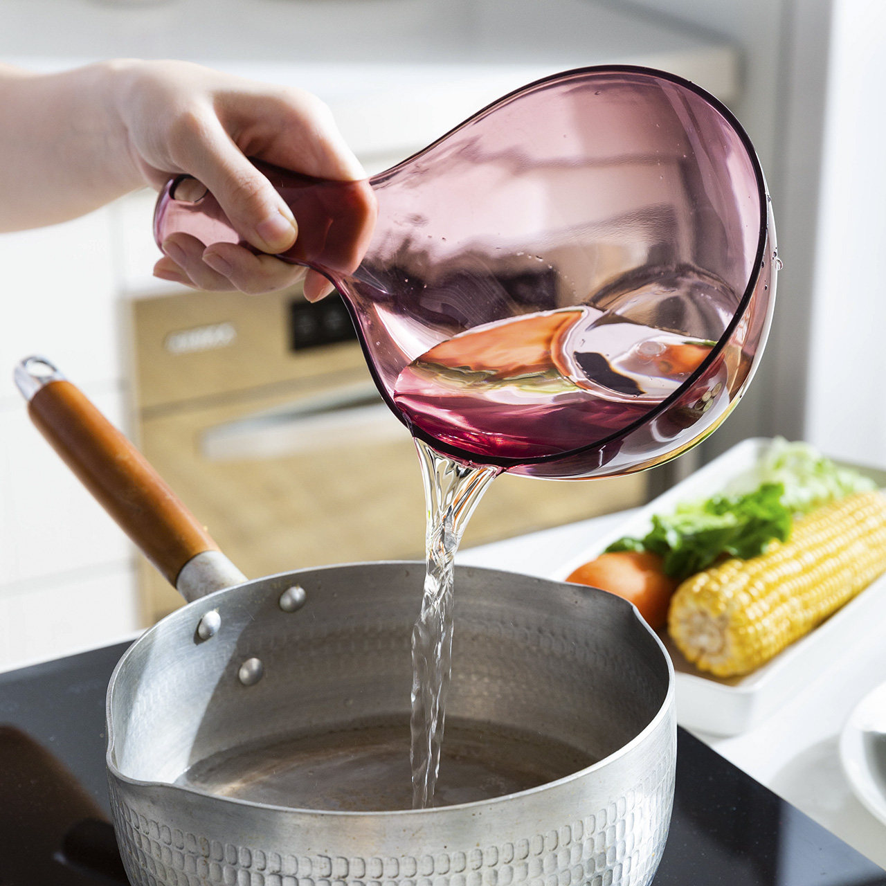 摩登主妇长柄水瓢加厚大号厨房家用舀水塑料水勺汤勺