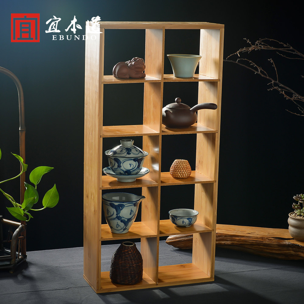 竹木置物架收纳中式功夫茶道茶具配件茶道