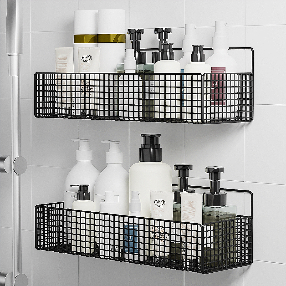 卫生间置物架墙上壁挂浴室用品大全打孔洗澡间厕所浴室角架