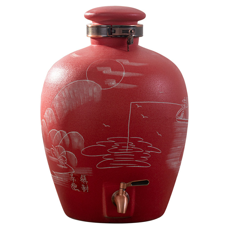 酒坛景德镇陶瓷白酒坛龙头酒瓶密封加厚20斤10斤家用家用酒壶
