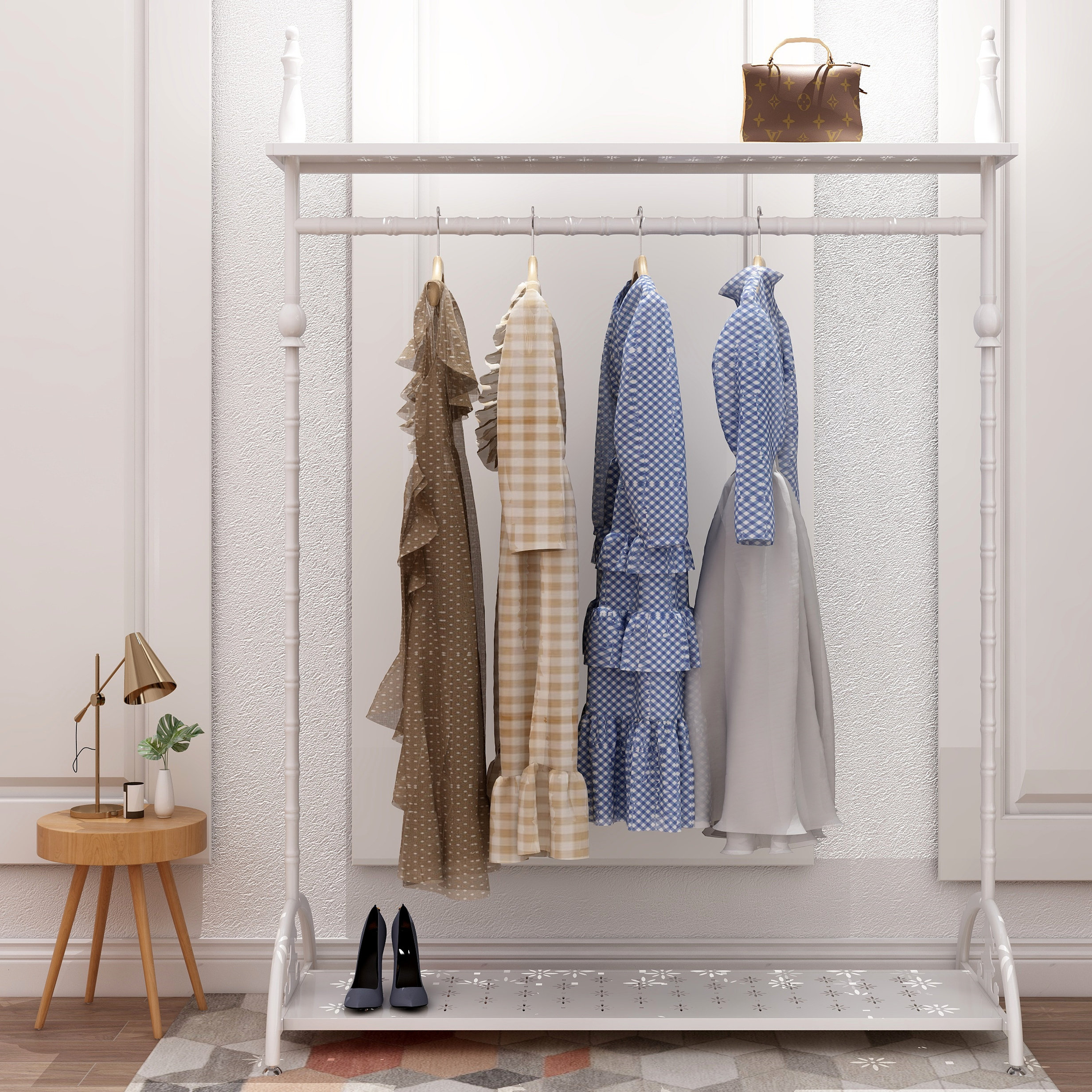 欧式铁艺衣帽架挂衣衣架落地创意卧室衣服挂架衣帽架