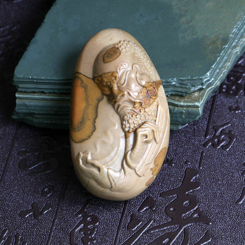 新疆泥石戈壁天然石原石佛悟道达摩泥玉本地其他