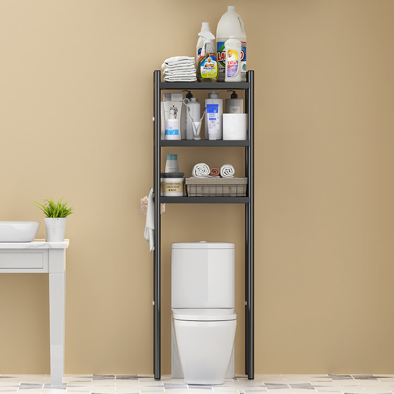 不锈钢马桶置物架落地上方空隙多功能卫生间厕所洗手间浴室角架