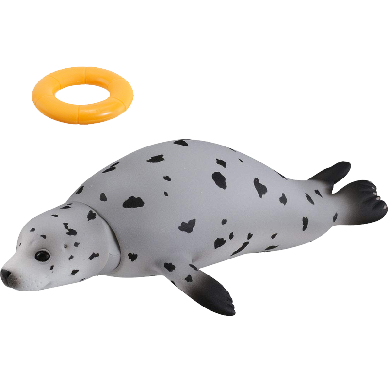 tomy多美安利亚海洋馆动物模型仿真儿童认知男孩玩具斑海豹漂浮版