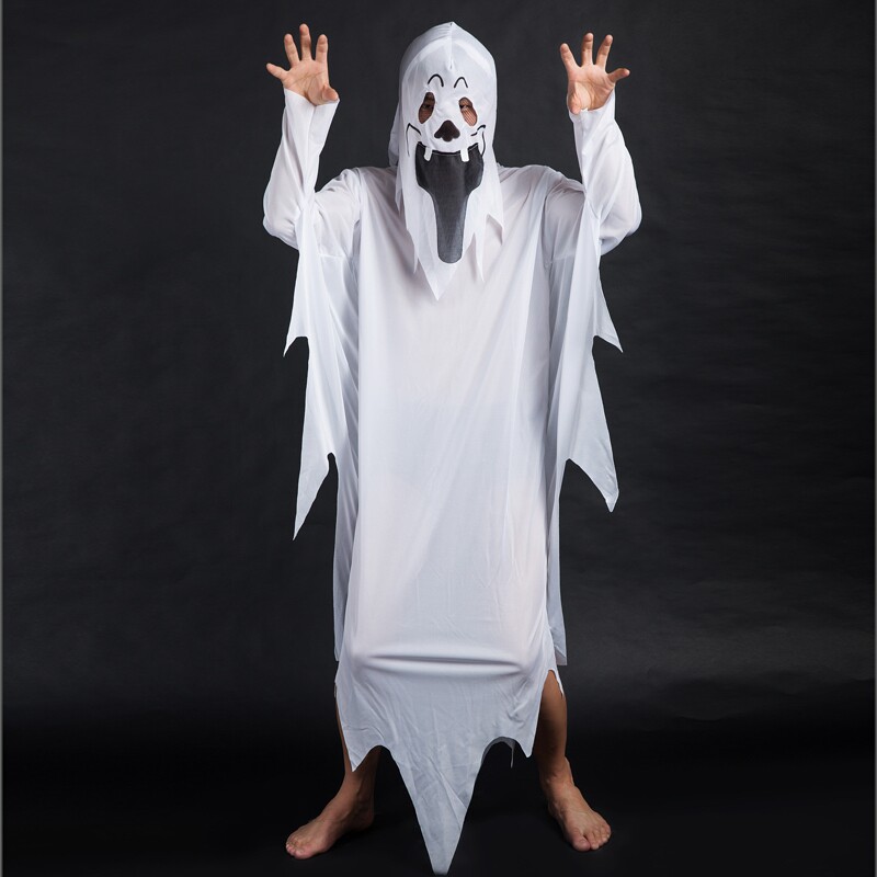 万圣节服装恐怖鬼衣白色幽灵服装魔鬼服装白无常服装亲子服装