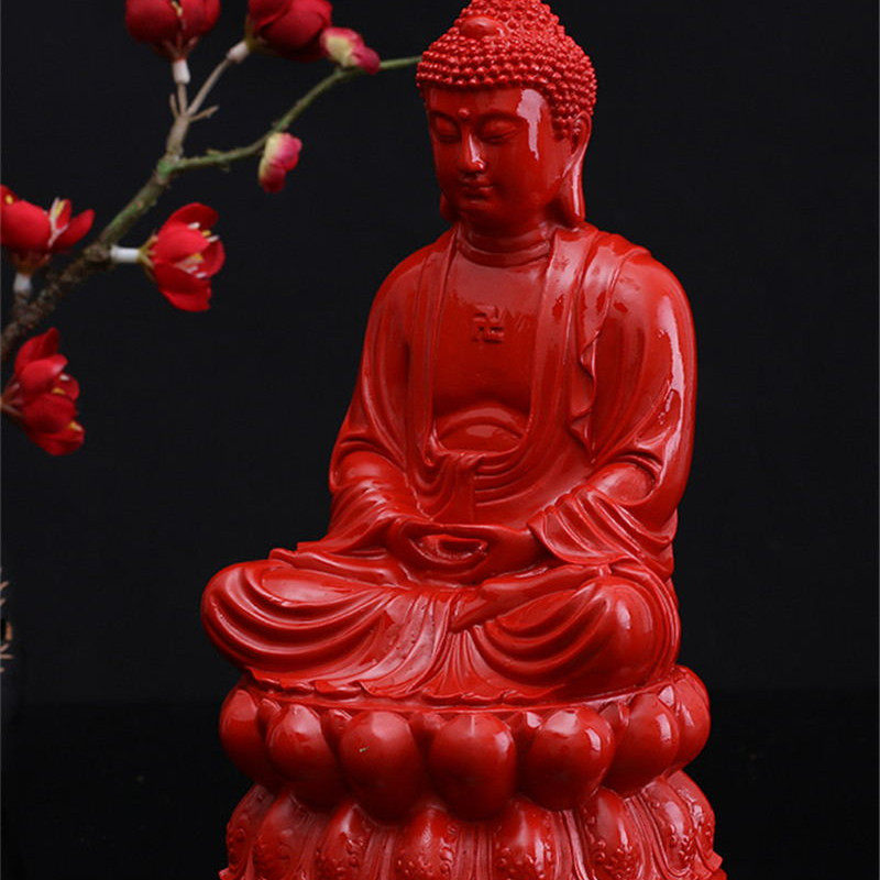 摆件大日如来风水台湾原色朱砂帝王供奉佛像摆件