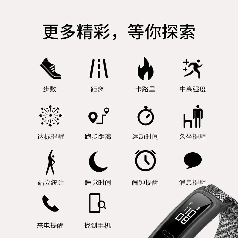 华为手环4e篮球精灵智能健康睡眠数据监测防水跑步跑姿指导篮球运动