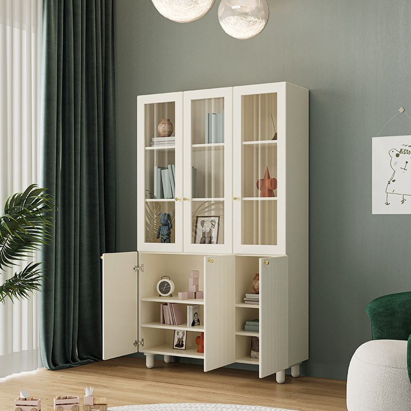 儿童书柜ins创意儿童书带门置物柜北欧女孩简约儿童书柜