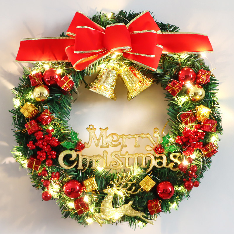 圣诞花环门挂30cm4060cm圣诞节装饰品圣诞树花圈挂饰圣诞装饰品