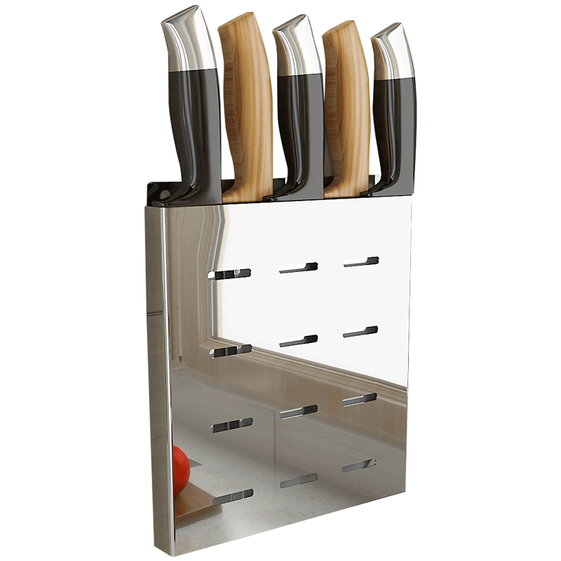 墙上刀架置物架不锈钢壁挂打孔厨房用品刀具收纳菜刀刀架