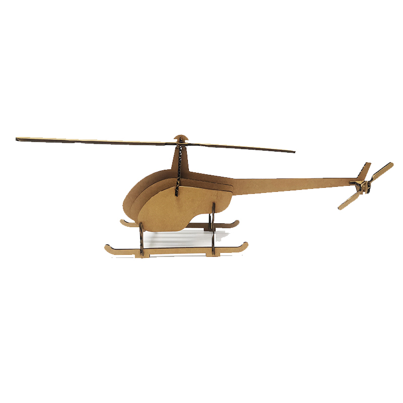 瓦楞瓦楞纸纸板直升飞机老式组装模型手创环保幼儿其他手工制作