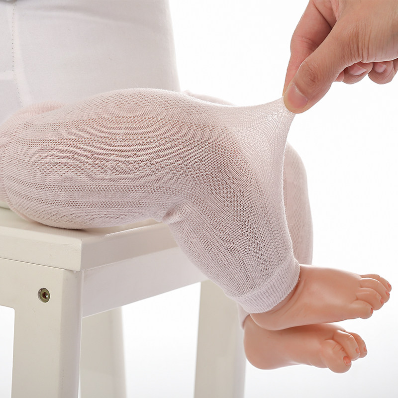 宝宝护腿袜套婴儿长筒护膝纯棉新生儿袖套儿童网眼空调袜夏季薄款