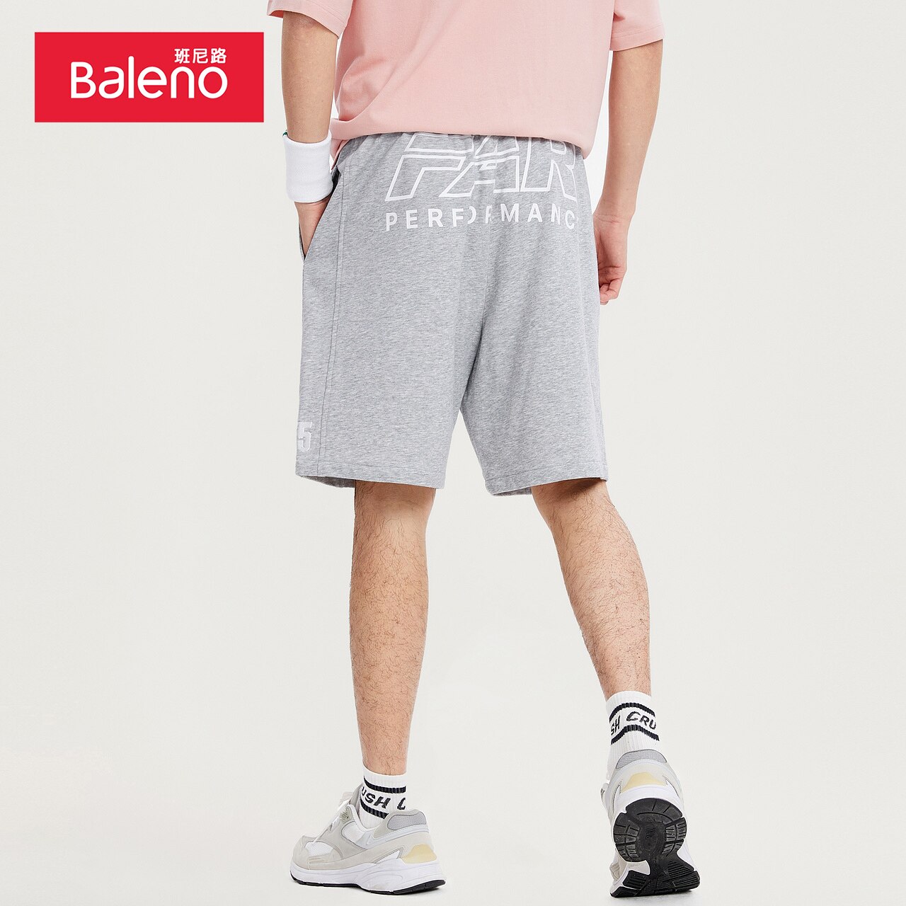 班尼路2022夏季新款纯色简约印花短裤休闲潮流卫裤