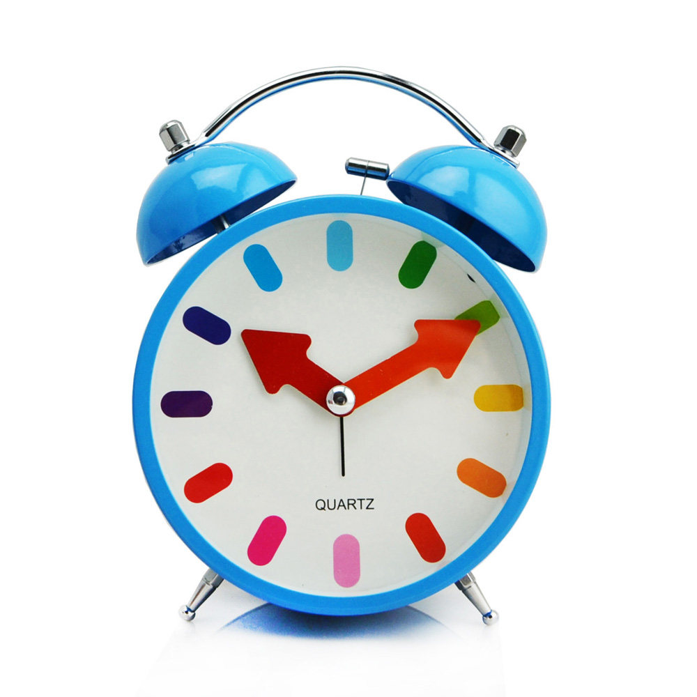 传光时尚创意学生儿童静音金属闹钟夜光床头闹钟