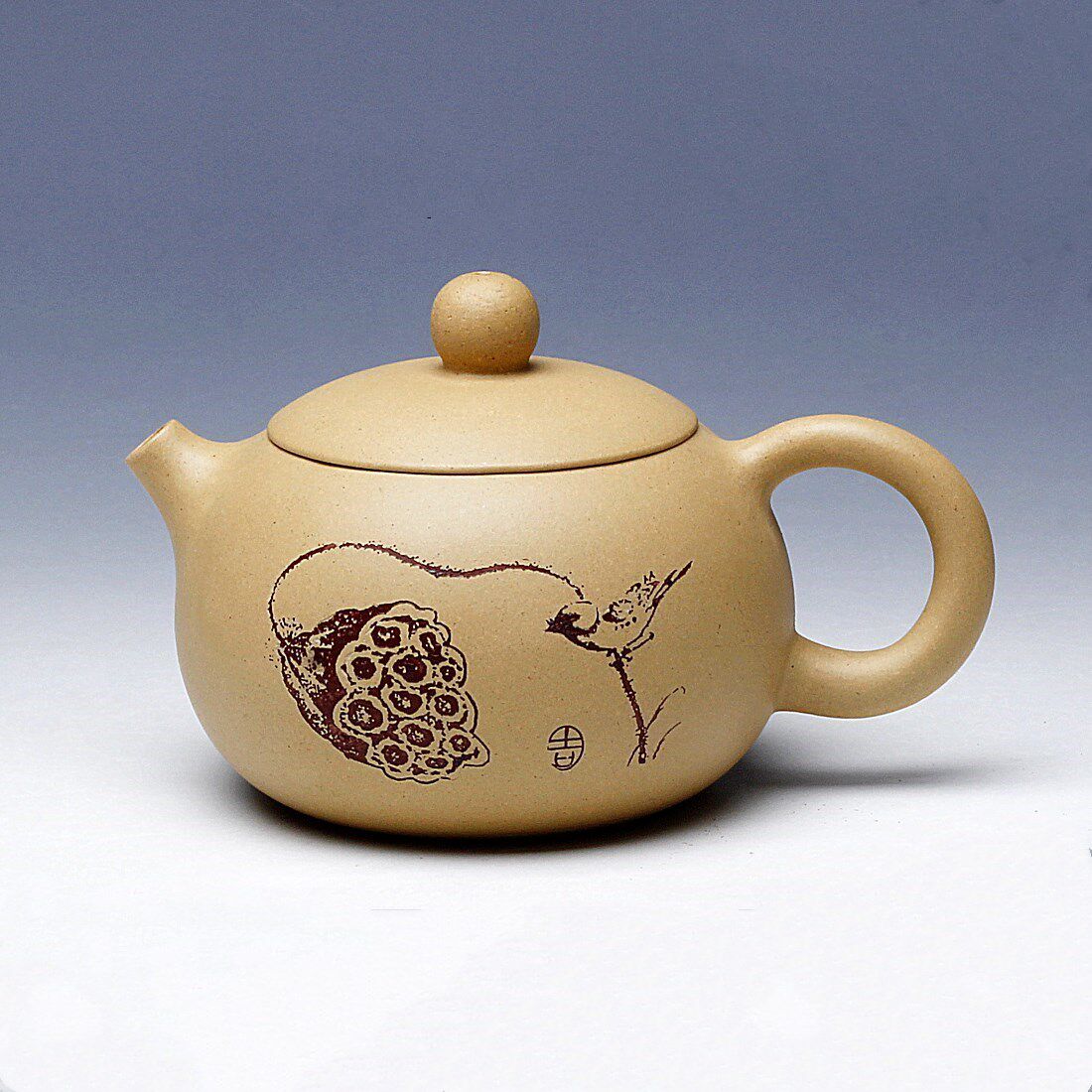 宜兴紫砂壶名家纯全手工老紫泥刻绘球孔西施系列家用功夫套装茶具