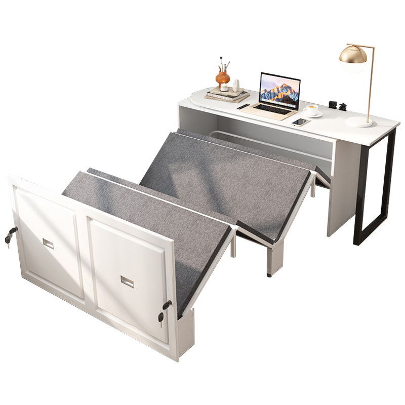 现代多功能电脑办公桌书柜组合隐形折叠午休床书柜书桌折叠床一体
