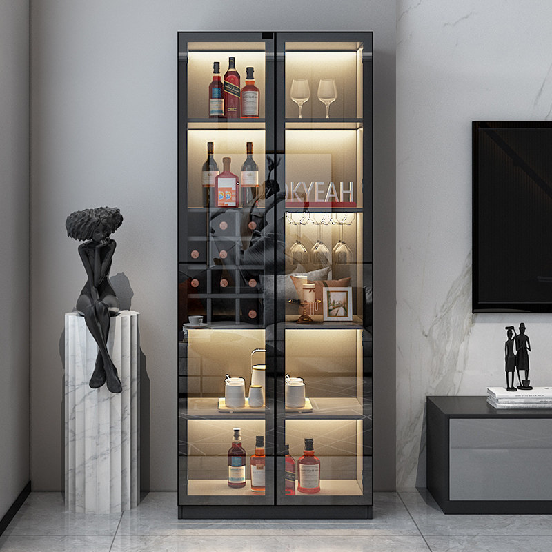 酒柜靠墙客厅轻奢餐厅玻璃柜展示柜家用一体储物酒柜
