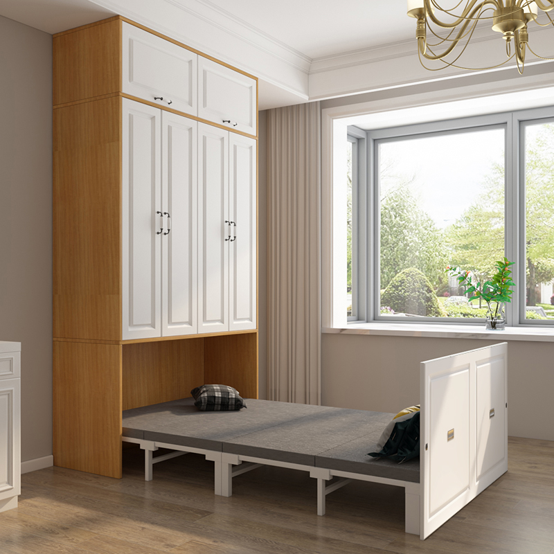 一体多功能隐形衣柜折叠隐藏收纳组合柜衣柜床