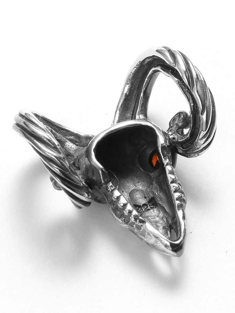 项链ruibeila925复古山羊骷髅吊坠男泰个性欧美潮流朋克项链