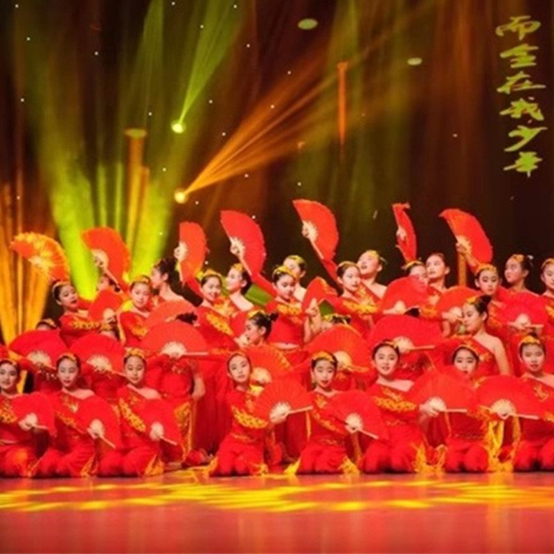 儿童古典舞演出服中国风少年志舞蹈服装女童民族少儿扇子舞表演服