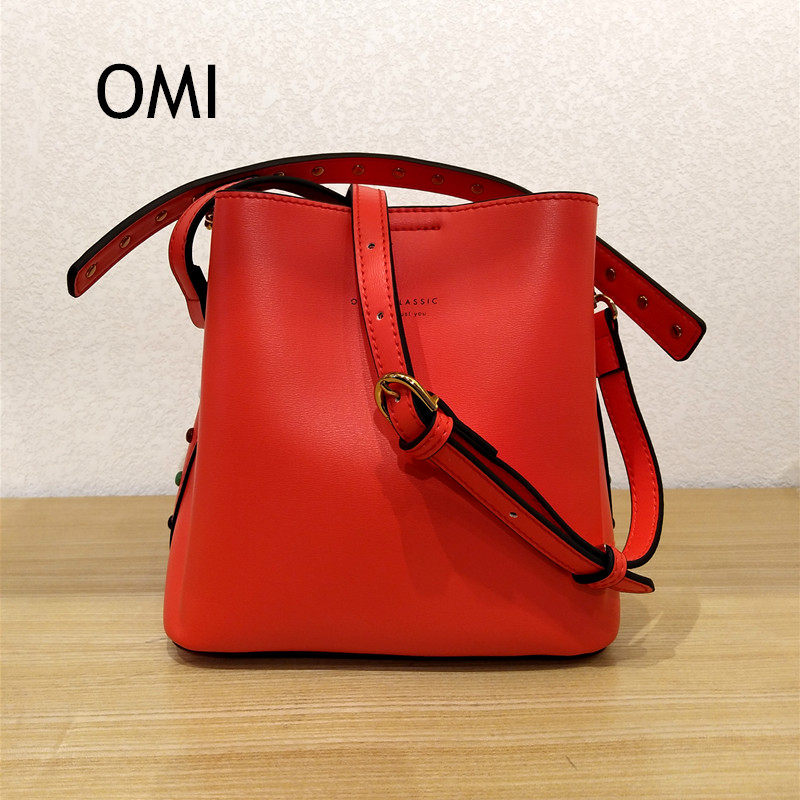 手提包omi欧米女包2021新款单肩斜挎包时尚红色通用款女包