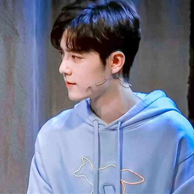 签名肖战同衣服蓝色直播连帽卫衣男女霓虹小狐狸卫衣