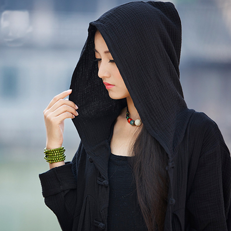 禅意茶服佛系女棉麻女装2020外搭中国国风盘扣短外套