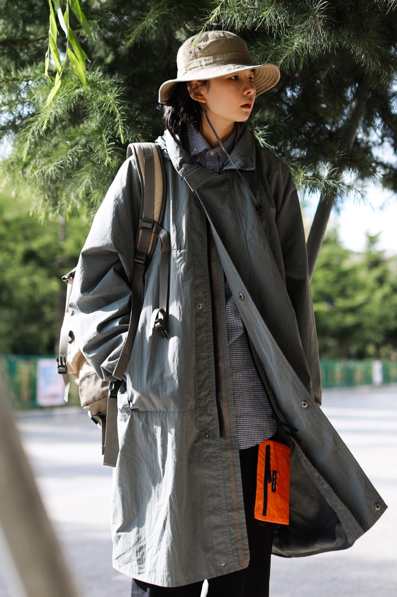 Nobodyknows 自制户外城市通勤廓形百搭立领宽松潮男女中长款风衣