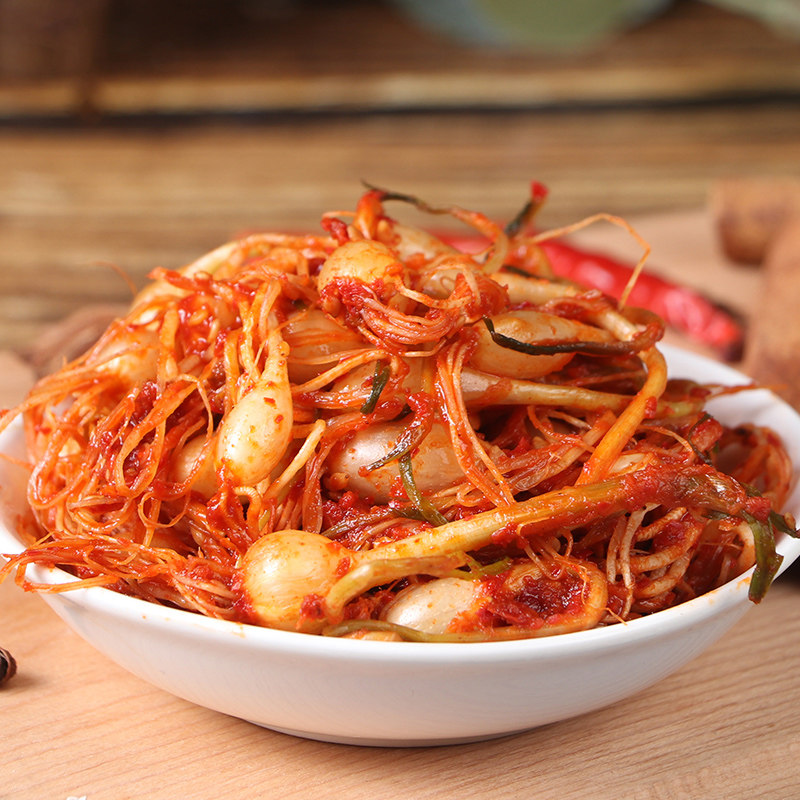 小根韩式蒜大脑瓜咸菜东北泡菜野生腌制辣味腌制