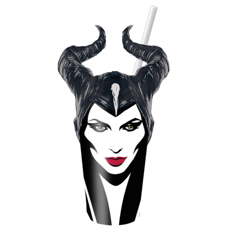 造型正版授权沉睡魔咒吸管杯黑皇后羽翼钥匙扣塑杯
