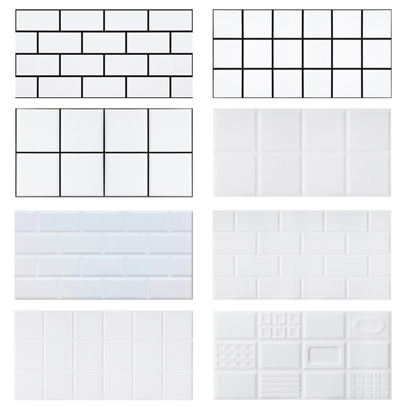 北欧卫生间瓷砖小白砖面包砖格子厨房墙砖300x600浴室厨房墙面砖