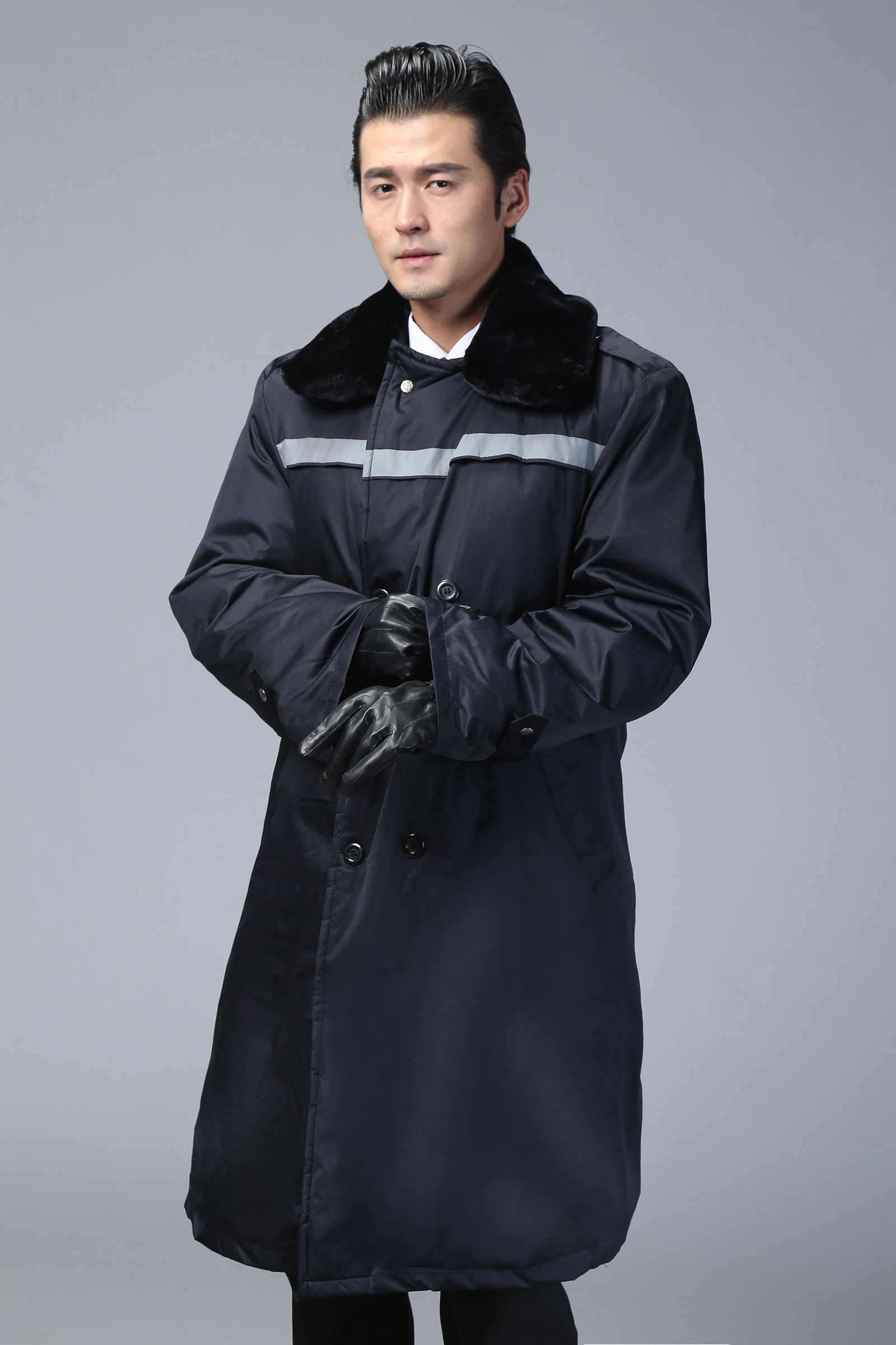 防水军大衣冬季长款加厚防寒服多功能劳保冷库夜班保暖棉衣