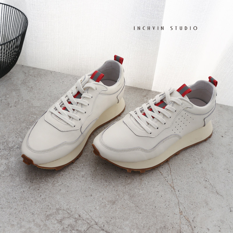 春夏季北欧欧风欧洲站复古黄底手工跑鞋头层小牛时尚休闲鞋