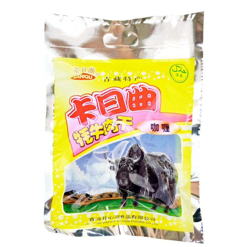 大块风干牦牛牛肉干青海卡日曲300g咖喱手撕香辣牛肉类