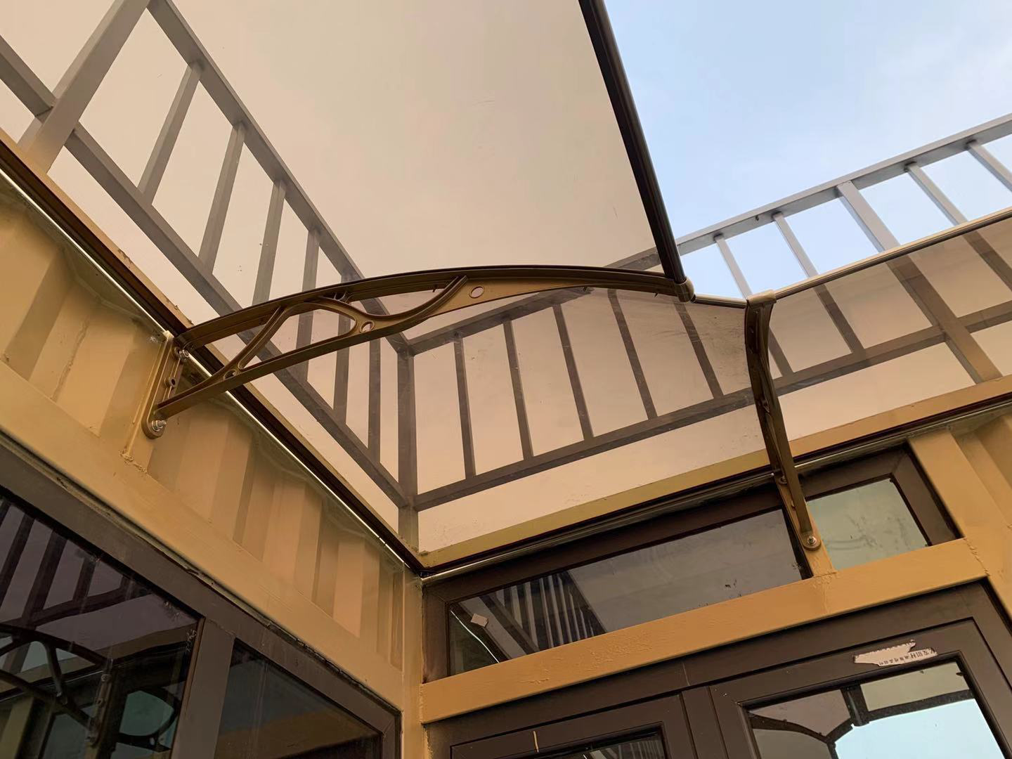 铝合金耐力成品静音欧固内转转角外阴角阳角雨阳遮阳篷