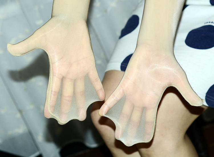 手套912针油亮反光油光神裤材质丝袜防晒性感中筒袜