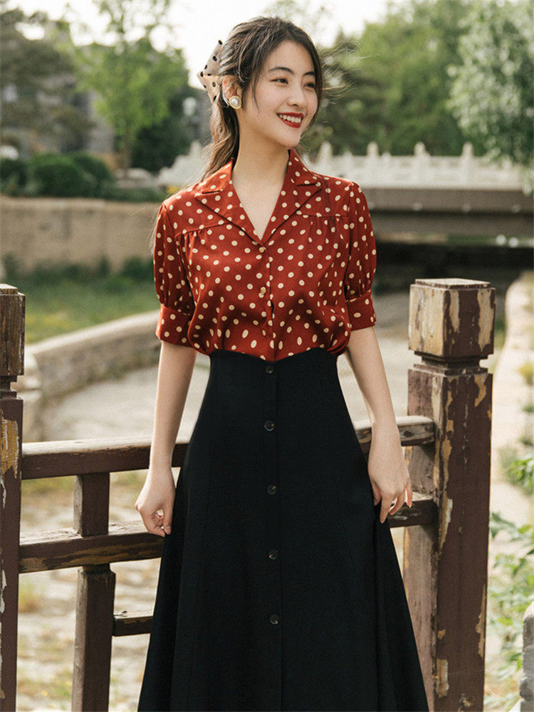 80年代衣服港风连衣裙夏季复古古着vintage气质法式连衣裙