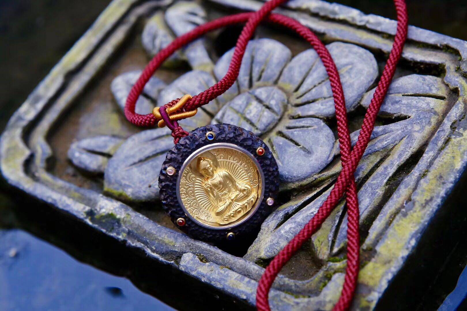 八大檀木女款男女吊坠金刚十字本命唐卡随身项坠