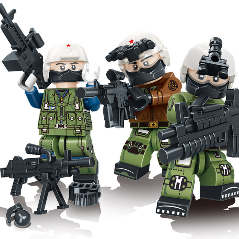 军人乐高武装特种特种兵兵队基地积木军事系列建构