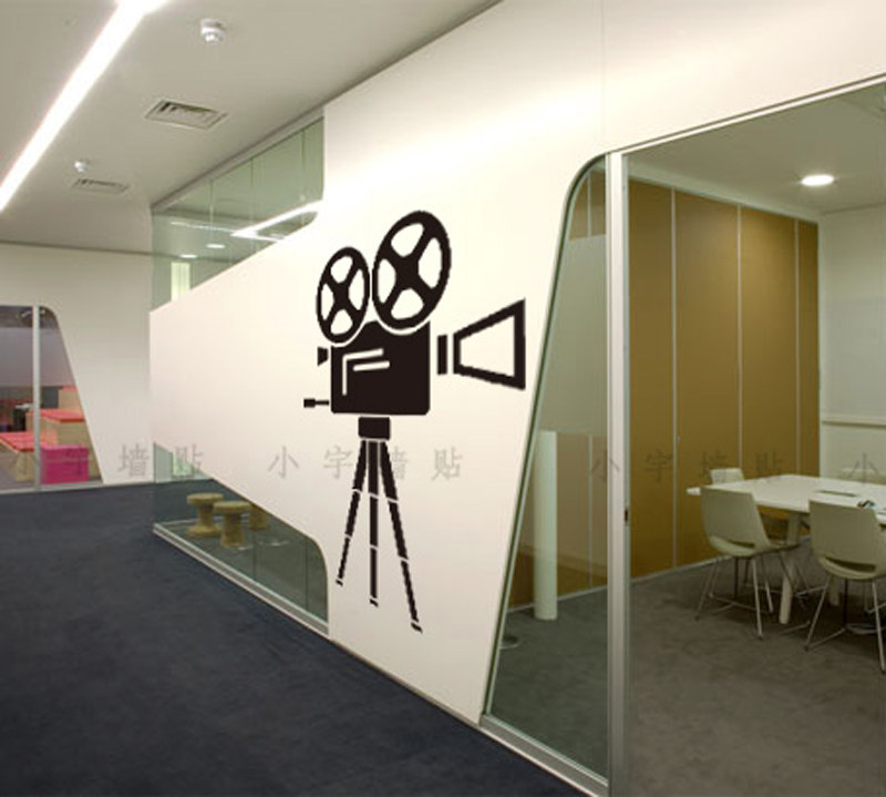 怀旧复古胶片摄影机影视传媒背景墙影院墙贴