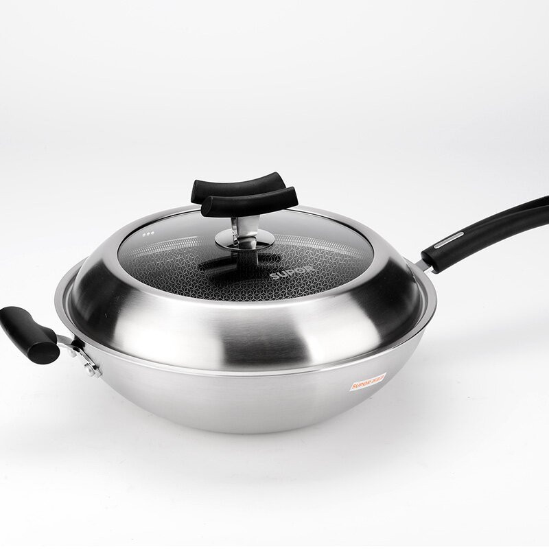 正品苏泊尔晶盾316l不锈钢全屏不粘炒锅cc3032ja1ja2炒锅