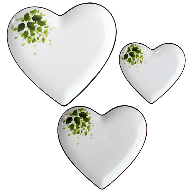 盘子爱心心形创意餐具北欧欧可爱奇碟子ins盘