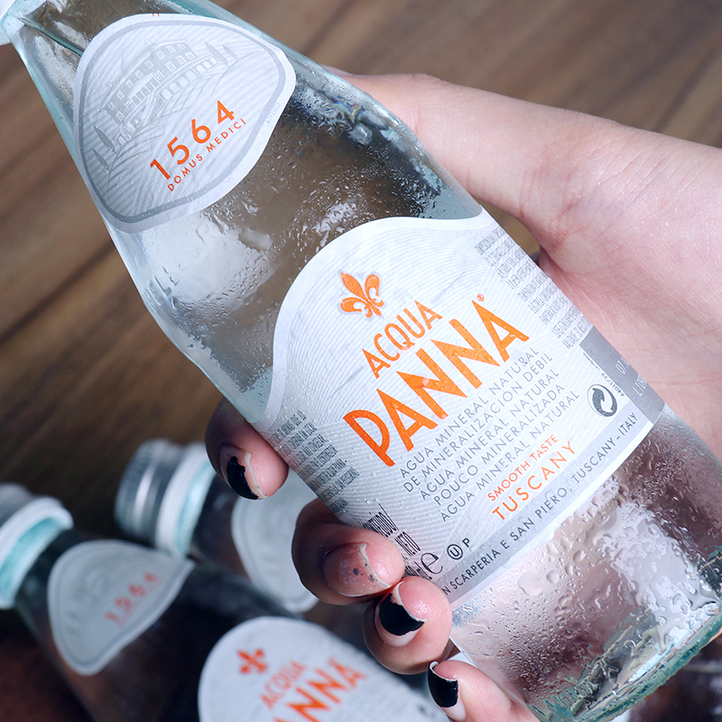意大利进口普娜弱碱性天然矿泉水panna250ml24瓶整箱饮用水